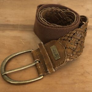 Jessica Simpson Woven Leather Belt Brown M/L